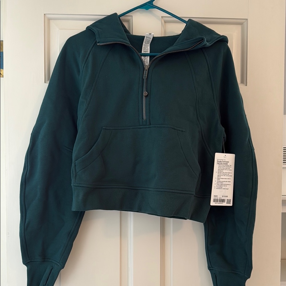 Lululemon Athletica Teal Cropped Hoodie